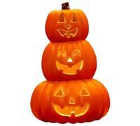Pumpkin Light with Devil Face 3-Tier Waterproof Pumpkin Lamp LED Decor Warm Lighting Halloween Lights for Indoor Outdoor