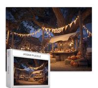 Pumpkin Market 1000 Piece Jigsaw Puzzles for Adults Halloween Atmosphere Art Jigsaw Puzzle Challenging Family Activity Games Colorful DIY Craft Puzzle for Home Decor Gifts 27×20 Inches