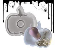 Pumpkin Mold, 2-in-1 Halloween Molds, Maker Tray Reusable Crafting Candle Holder Mould for Thanksgiving Soap Fall Cake Chocolate