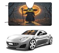 Pumpkin Monster Under The Moon Car Windshield Sun Shade Thickened Automotive Glass Sunshade Foldable Sun Shade Keeps Your Vehicle Cool Universal Windshield Cover for Car Trucks SUV