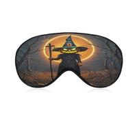 Pumpkin Monster Under The Moon Eye Mask Sleep Mask for Side Sleeper Women Men Pressure-Free & Light Block-Out Blindfold Soft Comfortable Eye Covers Breathable Blindfold Adjustable