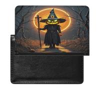 Pumpkin Monster Under The Moon Passport Holder with Card Slots Portable Passport Cover Compact Waterproof Passports Protector