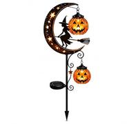 Pumpkin Moon Garden Stake Light | Solar Halloween Black Cat Garden Stake Light, Hanging Jack-o'-Lantern Lantern for , Patio, Walkway, Porch
