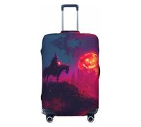 Pumpkin Moon Witch Knight Travel Luggage Covers - Elasticity Suitcase Covers Protector for Luggage 18-32 Inch