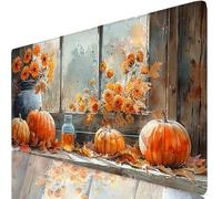 Pumpkin Mouse Mat Yellow Mouse Pad Desk Mat Soft Smooth Surface and Anti-Slip Rubber Base for Stable Grip on Smooth Surfaces, Improved Precision and Speed, Mousepad for Office 1600 x 800 x 3mm K0-992