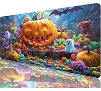 Pumpkin Mouse Pad,1000x500x3mm Mouse Mat Halloween Desk Mat Large,Soft Smooth Surface with Anti-Slip Rubber Base Mousepad Waterproof,Durable,Extended Length Desk Pad for Christmas Decorations N1-825
