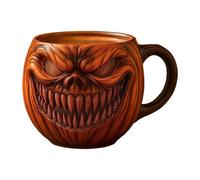 Pumpkin Mug, Halloween Evil Pumpkin Coffee Mug, Scary Beverage Container, Built to Last Ceramic Cup for Hot Cold Drinks, Beer Tea Water Perfect Party Supplies for Home Desk Dining Room Use