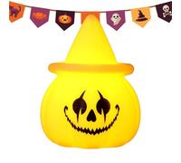 Pumpkin Night Lamp - 25cm Scary Desk Light, Seasonal Halloween Decoration, Festive Table Accent, Holiday Sculpture Decorative | Hauted House Bedroom Living Party