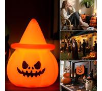 Pumpkin Night Light - Pumpkin Lamp | Halloween Decor | Table Desk Light | Spooky Desk for Halloween Haunted House Front Porch Bedroom Living Room Party Fall Festival 7x7.4x9.7cm/2.76x2.91x3.82 I
