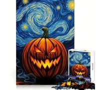 Pumpkin Night Sky 1000 Pieces Jigsaw Puzzles for Adults Brain Challenge Toy Indoor Play Precise Cut Fine Art Piece (38x26cm)