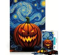 Pumpkin Night Sky for Adults 1000 Piece Puzzle Mind Challenge Toy Calm Escape Quality Cut Art Collection Piece (38x52cm)