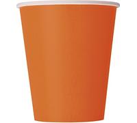 Pumpkin Orange Solid Paper Cups (9oz) 8 Count - Vibrant, Eco-Friendly Disposable Drinkware for Parties and Events