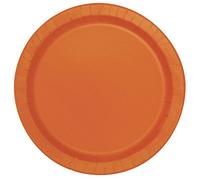 Pumpkin Orange Solid Round Paper Dessert Plates (17cm) 20 Count - Vibrant Paper Plates for Parties and Events, Perfect for Appetizers, Snacks, and Desserts