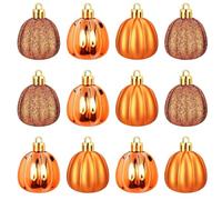 Pumpkin Ornaments For Tree - 12 Pieces Thanksgiving Decoration Artificial Pumpkin Pendant, Farmhouse Autumn Ornaments, For Entryway Yard Patio Outdoor, Seasonal Home Styling, Holiday Accent Décor