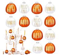 Pumpkin Ornaments, Pp Thanksgiving Pendant, 1.97x1.97 Inches Farmhouse Fall Decor, Multi-Functional Home Accent for Entryway Patio Windowsills Indoor Parties Yard, Orange