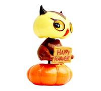Pumpkin Owl Solar Dancing Figurine - Shaking Doll Halloween Character, Powered By Sunlight For Animated Display | Decorative Collectible For Office Desk Home Window Car Dashboard, For Adult