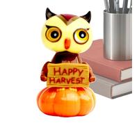 Pumpkin Owl Solar Powered Dancing Figure - Halloween Dashboard Shaking Dancer, Collectible Animated Toy | Spooky Decoration for Desk Window Car Home Party Adults Seasonal Ornament Gift