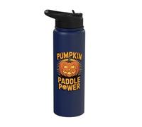 Pumpkin Paddle Power Pickleball Halloween Fun Stainless Steel Insulated Water Bottle