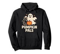 Pumpkin Pals Ghost Cat Cute Halloween Pullover Hoodie