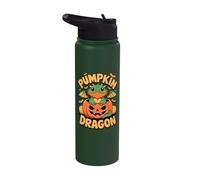 Pumpkin Patch Dragon Bearded Dragons Halloween Stainless Steel Insulated Water Bottle
