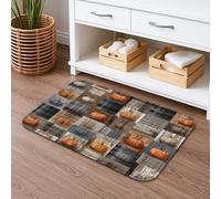 Pumpkin Patch Quick Dry Bath Mat, Rustic Farmhouse Autumn Decor Non Slip Shower Mat, Cozy Flannel Washable Bath Rugs for Bathroom Toilet Restroom 16x24 Inch