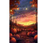 Pumpkin Patch Sunset Notebook: Autumn Composition Book with String Lights & Fall Vibes - 6x9 College Ruled Journal for Writers, Students, Notes or Seasonal Gifts