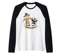Pumpkin Patrol Scarecrow Crow Raglan Baseball Tee