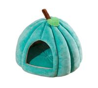 Pumpkin Pet Bed, Plush Indoor Cat House Dog House With Nonslip Base And A Removable Pumpkin Cat Bed A Comfortable Pet Bed Suitable For Indoor Cats And Small Dogs (Malachite Blue, L)