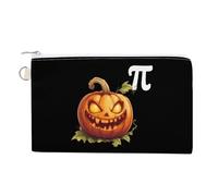 Pumpkin Pi Funny Math Coin Purse Canvas Change Pouch Small Organizer Bags Zippered Coin Case for Women Men