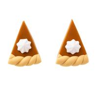 Pumpkin Pie Polymer Clay Stud Earrings, Handmade Autumn-Fall-Inspired Thanksgiving Dessert Jewelry