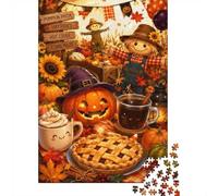 Pumpkin Pie Sunflower 1000pcs Mini Puzzle For Family Challenging | 52x38cm Cardboard Living Room Decor Durable Structure Birthday Gift Stress Relief