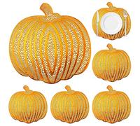 Pumpkin Placemats Set of 6，Harvest Placemats Fall Placemats Heat-Resistant for Thanksgiving,Halloween,Party and Wedding Table Decorations