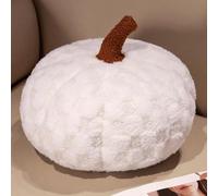 Pumpkin Plush Pillow, Kawaii Autumn Halloween Pumpkin Pillow Cushion, Stuffed Doll Squishy Cuddly Toy for Stress Relief, Relaxation, Fall Home Decor for Kids Adults (White,20cm)