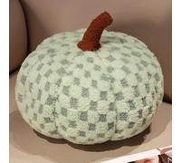 Pumpkin Plush Pillow, Kawaii Autumn Halloween Pumpkin Pillow Cushion, Stuffed Doll Squishy Cuddly Toy for Stress Relief, Relaxation, Fall Home Decor for Kids Adults (Green,20cm)