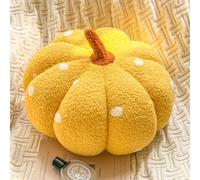 Pumpkin Plush Pillow, Kawaii Autumn Halloween Pumpkin Pillow Cushion, Stuffed Doll Squishy Cuddly Toy for Stress Relief, Relaxation, Fall Home Decor for Kids Adults (Yellow,35cm)