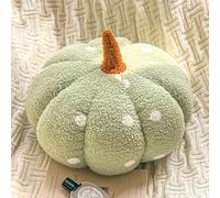 Pumpkin Plush Pillow, Kawaii Autumn Halloween Pumpkin Pillow Cushion, Stuffed Doll Squishy Cuddly Toy for Stress Relief, Relaxation, Fall Home Decor for Kids Adults (Green,35cm)