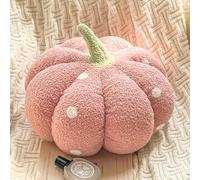 Pumpkin Plush Pillow, Kawaii Autumn Halloween Pumpkin Pillow Cushion, Stuffed Doll Squishy Cuddly Toy for Stress Relief, Relaxation, Fall Home Decor for Kids Adults (Pink,35cm)