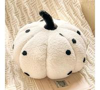 Pumpkin Plush Pillow, Kawaii Autumn Halloween Pumpkin Pillow Cushion, Stuffed Doll Squishy Cuddly Toy for Stress Relief, Relaxation, Fall Home Decor for Kids Adults (White,20cm)
