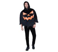 Pumpkin Poncho Black Fancy Dress Costume Unisex Adult One Size