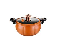 Pumpkin Pot Multifunctional Cast Iron Slight Pressure Cooker, Nonstick Stew Pot for Braising, Boiling, Steaming, Home Kitchen Fast Cooking Ware(5L)