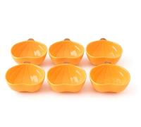 Pumpkin Ramekin Bowls, 170ml Ceramic Mini Bowls, Set of 6, Orange
