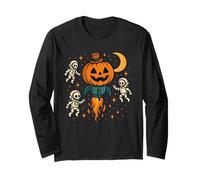 Pumpkin Rocket with Astronauts Long Sleeve T-Shirt
