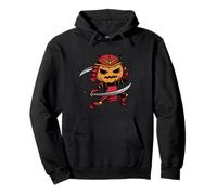 Pumpkin Samurai Warrior Pullover Hoodie