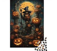 pumpkin scarecrow 1000 piece jigsaw puzzle cardboard for adults halloween spooky scene 1000 pieces puzzle game wall art decor family game night
