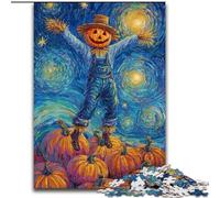Pumpkin Scarecrow 1000 Piece Jigsaw Puzzles for Adults & Teens, Stress Reliever Staycation Kill Time Enhance Love between Couples (size 26x38cm)