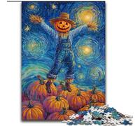 Pumpkin Scarecrow Jigsaw Puzzles for Adults 1000 Jigsaws, Brain Intelligence Challenge Addictive Toys Birthday Gifts for Age 14+ (50x75cm)