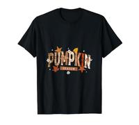 Pumpkin Season Retro Fall Patchwork Autumn Leaves Cozy Desig Value Graphic T-Shirt, Men, Black, S