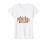 Pumpkin Season Retro Fall Patchwork Autumn Leaves Cozy Desig Value Graphic T-Shirt, Women, White, XL