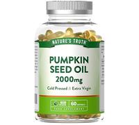 Pumpkin Seed Oil 2000mg | Vegan High Strength Pumpkin Seed Capsules | Omega 6 and 9 Fatty Acids | 60 Softgels | Cold-Pressed & Extra Virgin | Nature's Truth