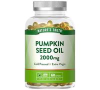 Pumpkin Seed Oil 2000mg | Vegan High Strength Pumpkin Seed Capsules | Omega 6 and 9 Fatty Acids | Cold-Pressed & Extra Virgin | 60 Softgels | Nature's Truth